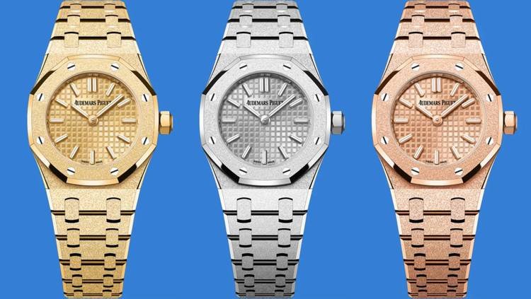 Royal Oak Mini Frosted Gold Quartz