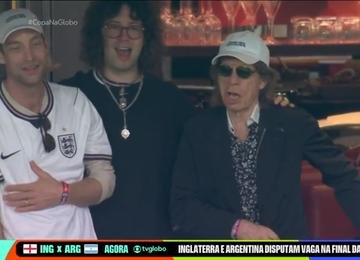 Brasileiro, filho de Luciana Gimenez torce com Mick Jagger em semi da Copa