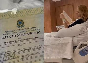 Marido assusta Isa Scherer com certidão do filho: 'Tom Arrascaeta'