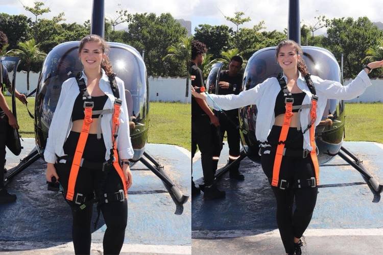 Influenciadora faz declara��o durante grava��es de programa esportivo