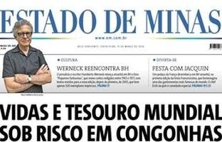 CONFIRA A CAPA DO ESTADO DE MINAS DO DIA 13/03/2026