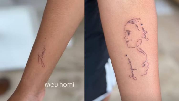 Ary Mirelle exibe tatuagens