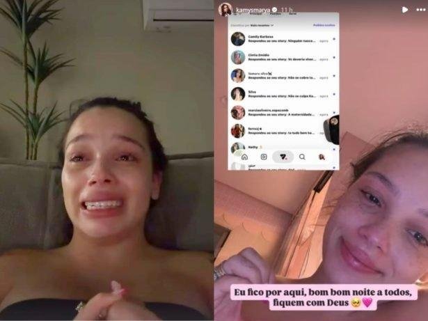 Kamylinha chora após ser acusada de sexualizar filha de 2 meses