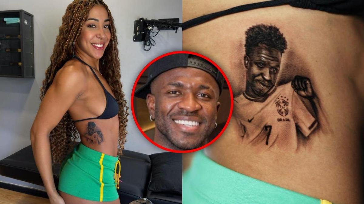 Influenciadora questiona tatuagem de Vini Jr. após mudanças no rosto