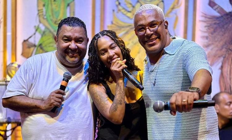 Marquinhos, ex-vocalista do grupo Sensa��o, Juliana Diniz e Billy SP 