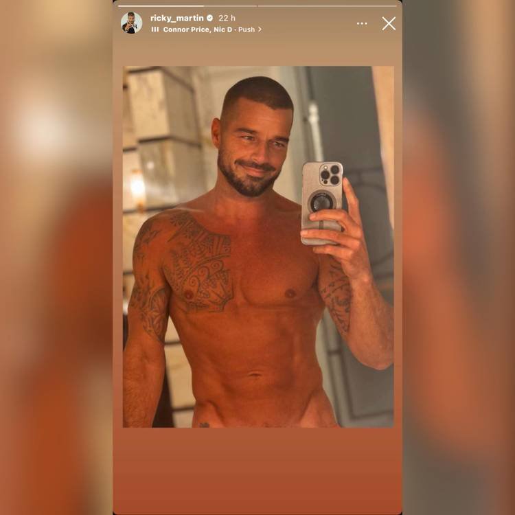 Print do story do cantor Ricky Martin no Instagram