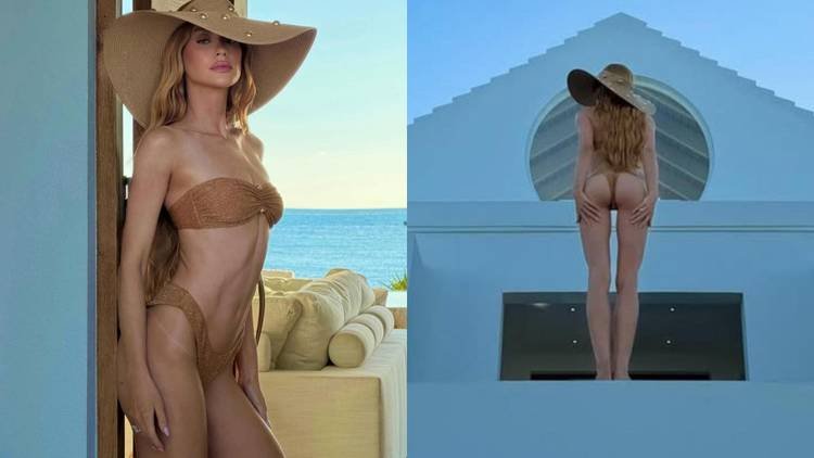 Biqu�ni dourado de Marina Ruy Barbosa vira assunto nas redes e rende chuva de elogios