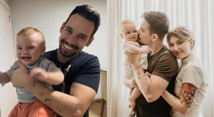 Lucas Borbas com o filho Arthur