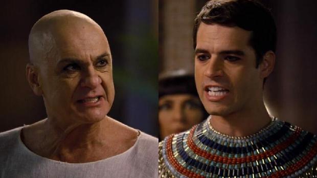 Seti (Z� Carlos Machado) e Mois�s (Guilherme Winter) de Os Dez Mandamentos