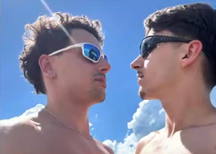 Lucas Santos e o seu companheiro.