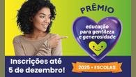 Podem participar, gratuitamente, instituições de ensino público e privado, do Infantil ao Ensino Médio e Médio Técnico, bem como instituições de Educação de Jovens e Adultos (EJA), desde que devidamente registradas e habilitadas. Em sua 6ª edição, o objetivo da premiação é reconhecer e premiar iniciativas generosas e solidárias envolvendo escolas de todo o país. O prazo de inscrição é até 5 de dezembro de 2025.