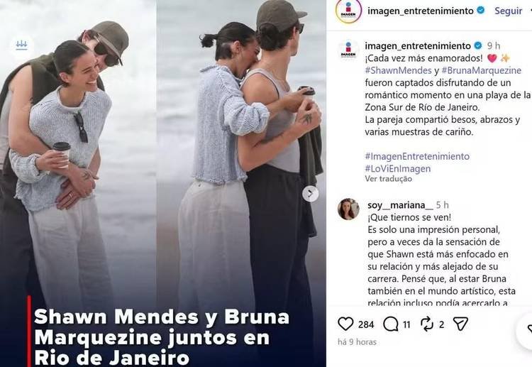 Bruna Marquezine e Shawn Mendes viram manchete internacional