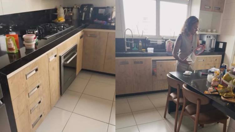 Cozinha do apartamento de Virginia Fonseca 