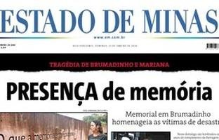 Confira a capa do Estado de Minas do dia 25/01/2026