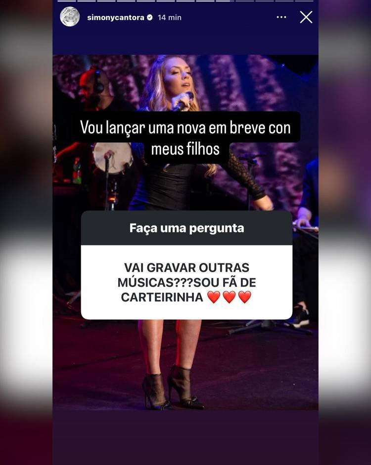 Print do story de Simony