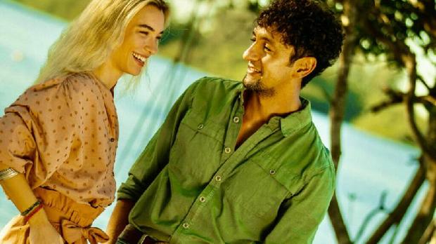 Érica (Marcela Fetter) e José Lucas (Irandhir Santos) em Pantanal (Foto: Reprodução/TV Globo )