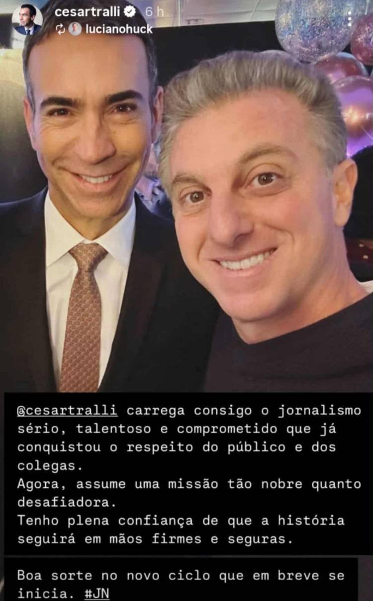 Luciano Huck e Cesar Tralli