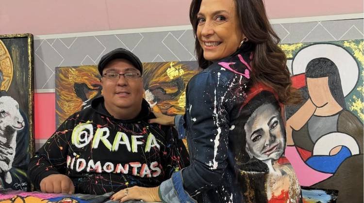 Rafa Vidmontas impressiona Claudia Tenrio no palco do programa 