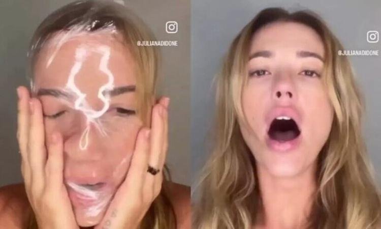 Juliana Didone gera repercuss�o com v�deo simulando sufocamento e arroto; assista