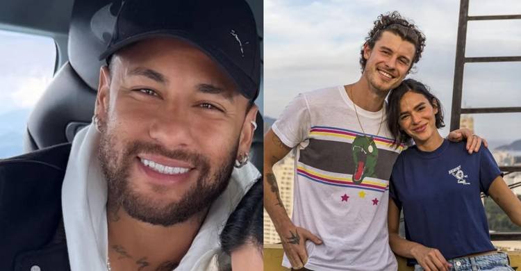 Montagem de fotos Neymar, Bruna Marquezine e Shawn Mendes