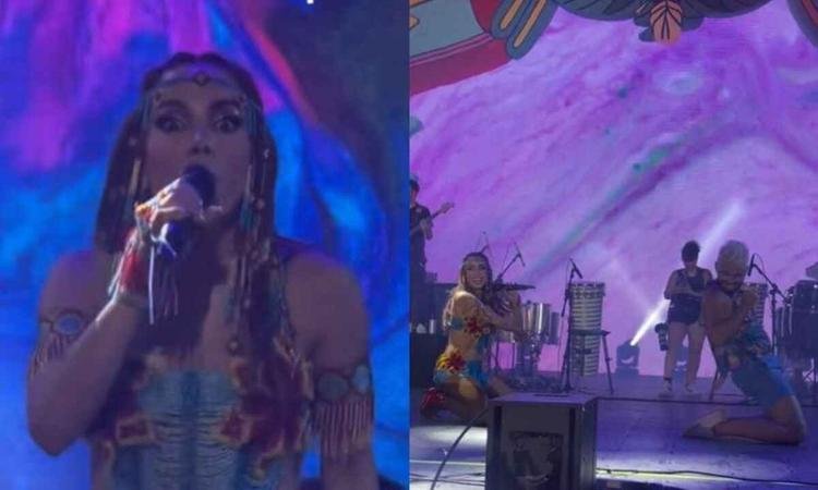 Anitta com f� no palco