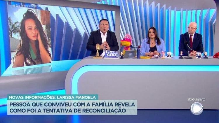 Reinaldo Gottino, Fab�ola Reipert e Renato Lombardi no A Hora da Venenosa, do Balan�o Geral SP