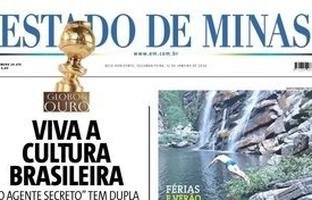 Confira a capa do Estado de Minas do dia 12/01/2026