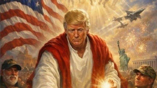 Trump se ilustra como Jesus Cristo em montagem postada nas redes