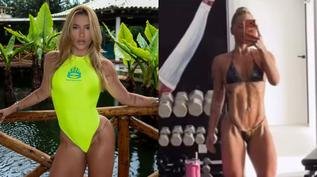 Virginia mostra corpo trincado e compara��o com foto antiga chama aten��o