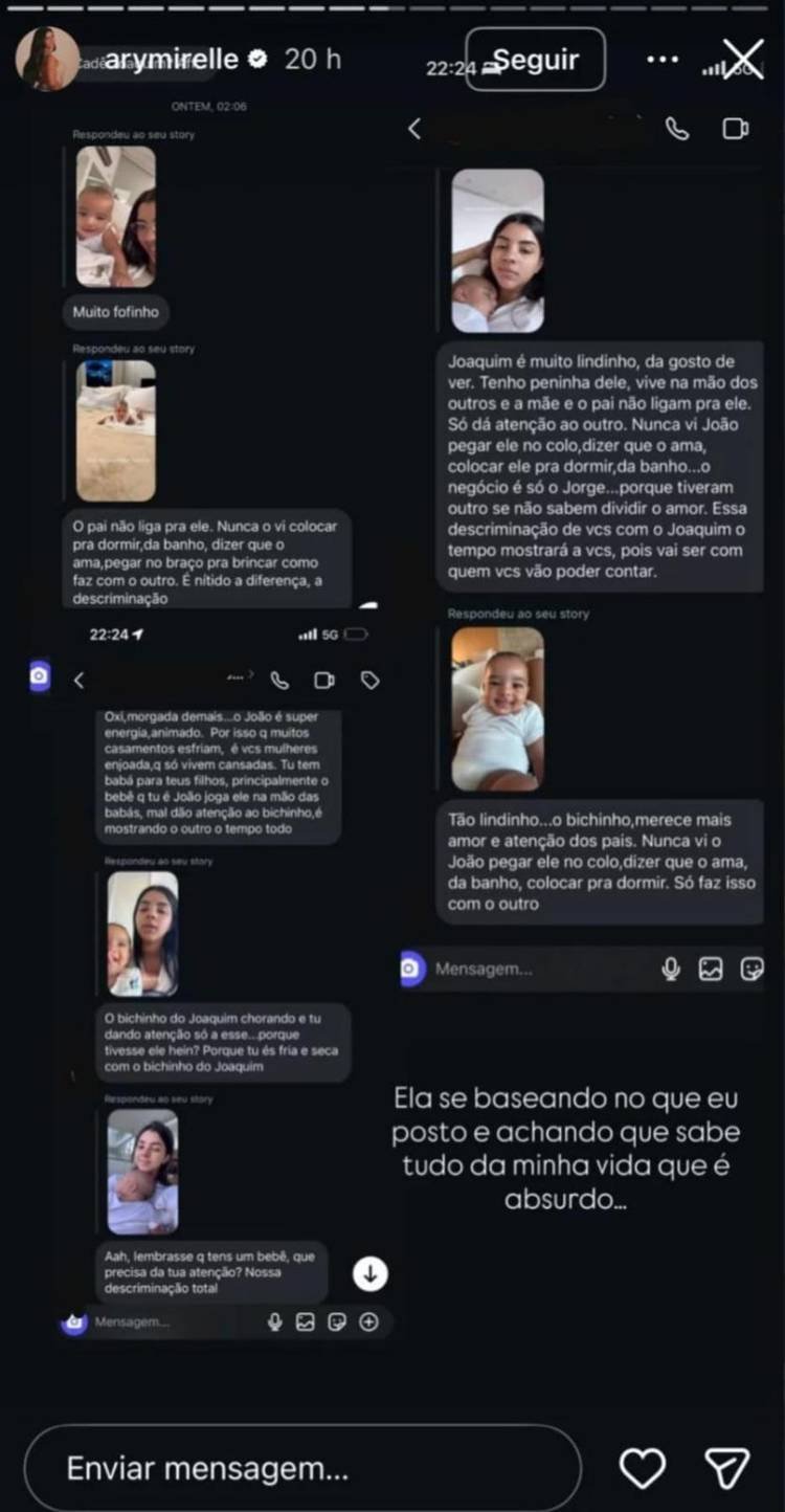 Cr�ticas � maternidade levam Ary Mirelle a se posicionar nas redes sociais