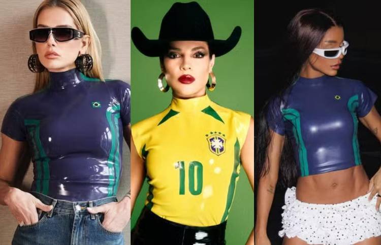Famosas com camisa de látex do Brasil