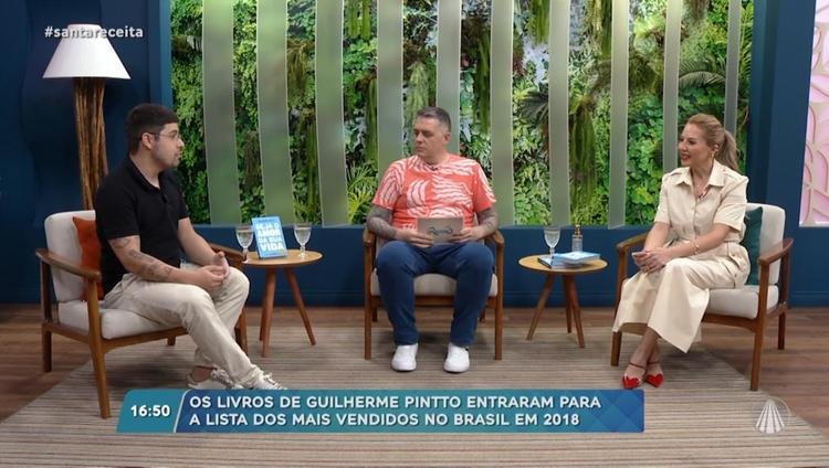 Guilherme Pintto, Leonardo Roncon e Abiane Souza no programa 
