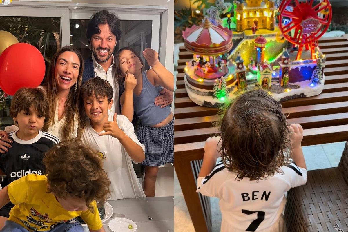 Filho de Alexandre Pato rouba a cena em festa com Patrícia Abravanel