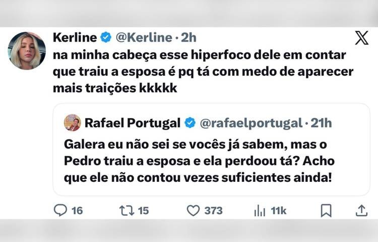 Print do post de Kerline Cardoso no X, antigo Twitter