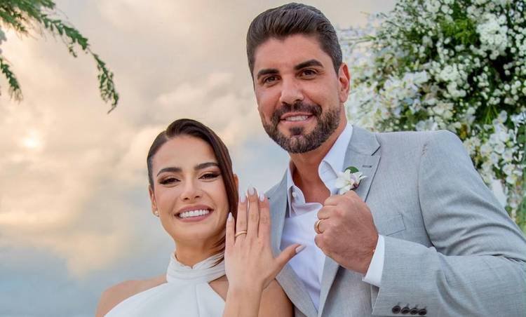 Julia Gama sela união civil com Victor Oliveira em cerimônia intimista; confira