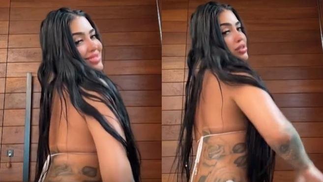 MC Mirella dan�a com microbiqu�ni e tamanho da regi�o �ntima impressiona