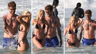 Leo Pereira e Karoline Lima namoram em Fernando de Noronha