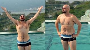 Tiago Abravanel perde 23 kg e fotos de sunga provocam reação dos fãs