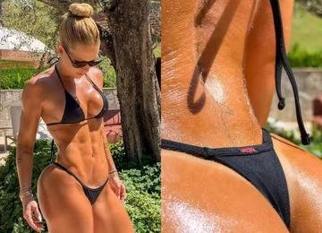 Virginia dá zoom no bumbum em foto de biquíni e pelos loiros roubam a cena
