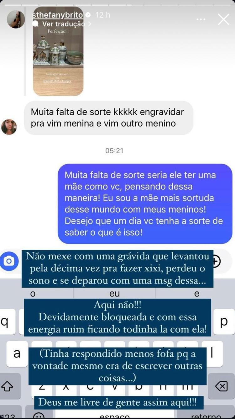 Print dos storys da atriz 