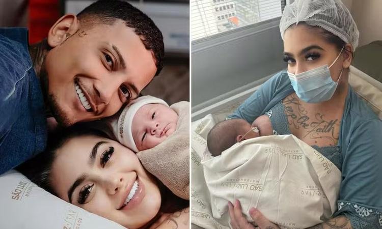 MC Mirella e Dynho Alves publicam as primeiras fotos da pequena Serena