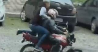 V�deo: ladr�o de celular foge dando pulo de pernas abertas