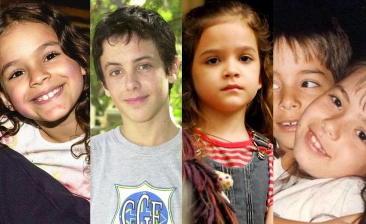 Montagem de fotos de famosos crian�as