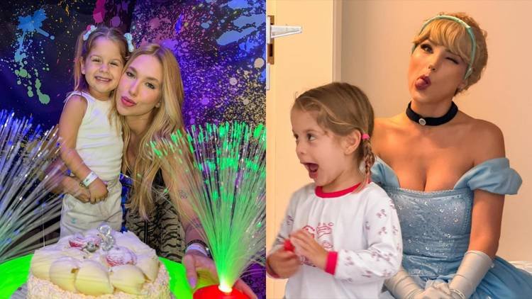 Maria Flor ao lado da m�e, Virginia