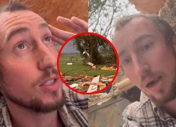 Homem filma tornado arrancando teto de casa e deixando rastro de destruição