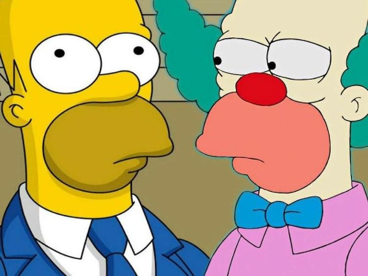 Homer e Krusty em Os Simpsons