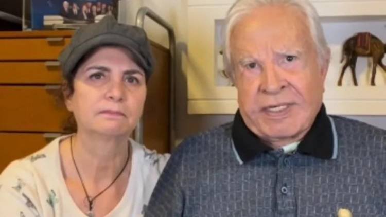 Cid Moreira ao lado de Maria de F�tima Sampaio Moreira