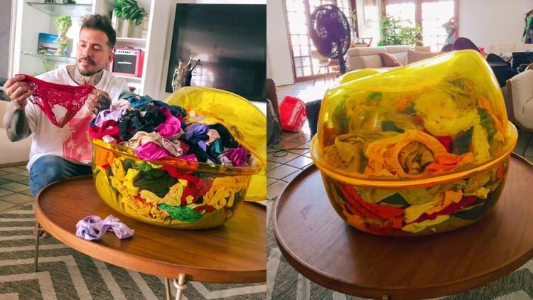 Com puff cheio de calcinhas, Arthur O Urso vira polêmica nas redes