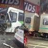 Acidente entre trem e �nibus fere motorista e interrompe ramal Belford Roxo