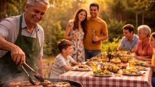 Como eram as comemora��es em fam�lia com almo�o especial e churrasco no domingo